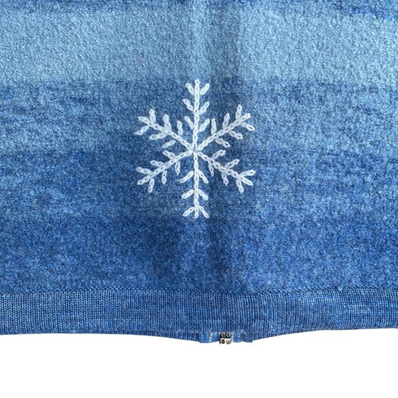 Vintage Woolrich Wool Embroidered Snowflake Sweater Vest Sz XL Blue Stripe - Picture 11 of 15